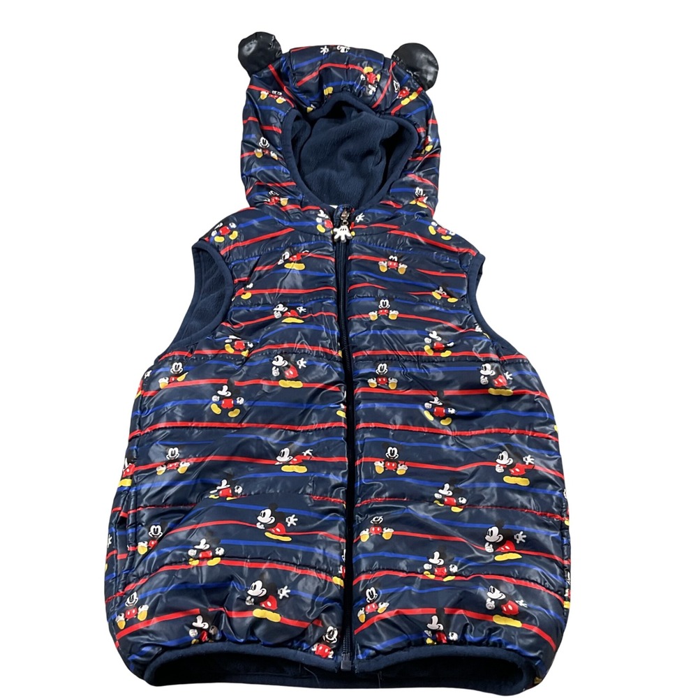 Disney Mickey Mouse Puffer Vest with Hood and‎ Ears Size 8